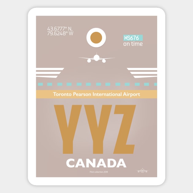 YYZ CANADA Toronto airport code Sticker by Woohoo